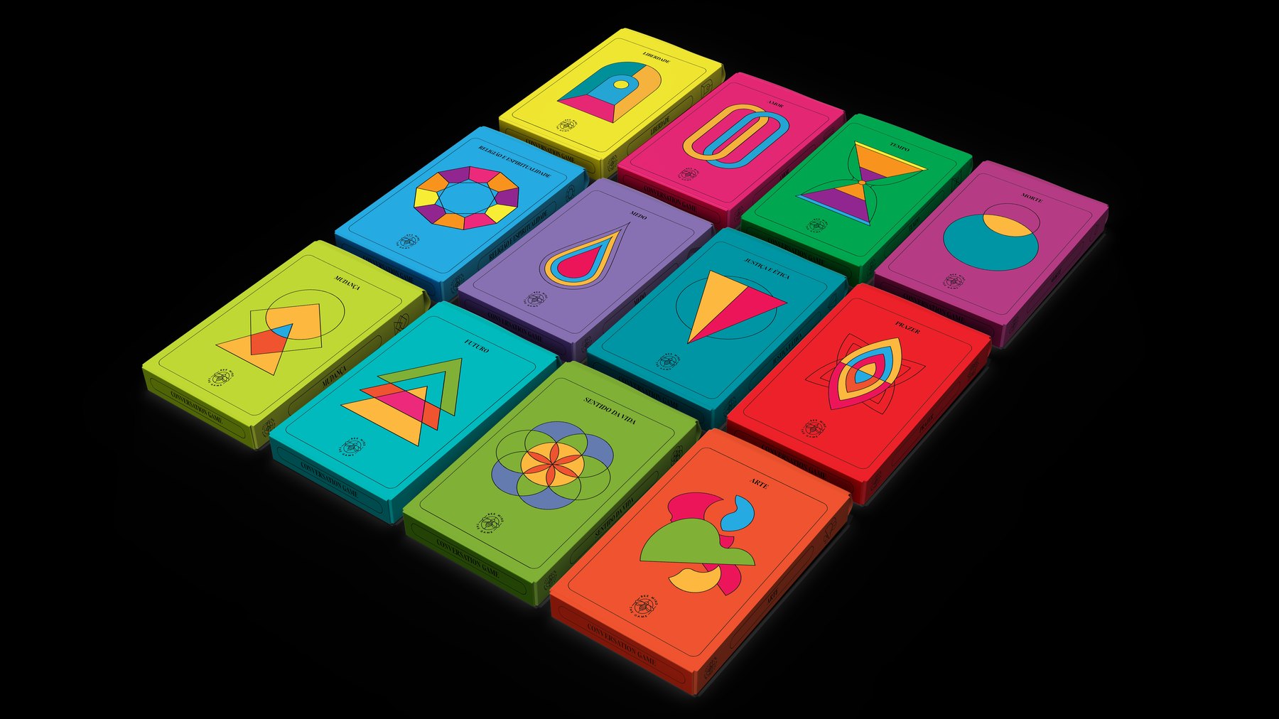 Os doze baralhos de cartas coloridos do Bee Mind