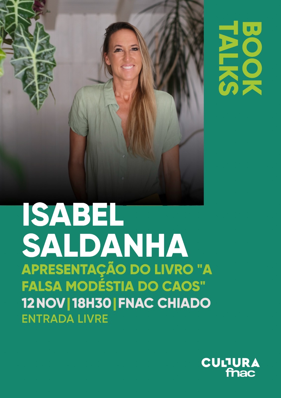 Cartaz da apresentação na FNAC Chiado: 12 de Novembro, 18h30, entrada livre
