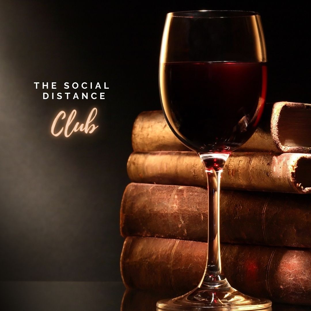 Identidade visual de The Social Distance Club — vinho e livros